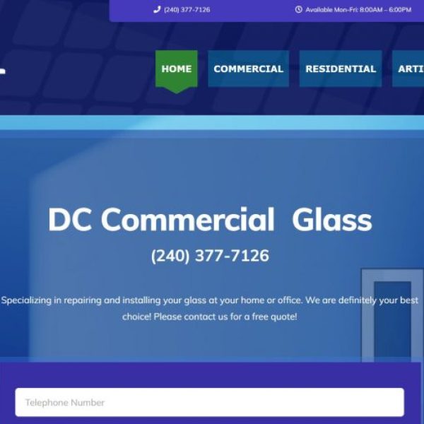 Glass Company Website Web Hosting Domain Name Included